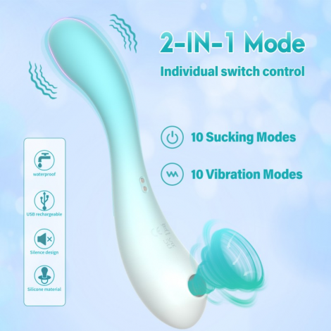2025 New Sucking Gradient Color Double headed Vibrator Female Masturbation Clitoral Orgasm Massager Adult Sex toys Vibrator