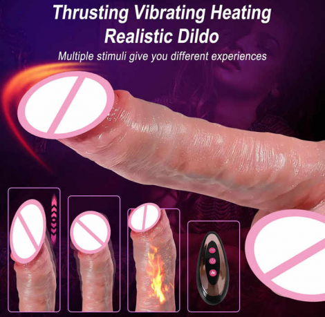 Remote Control Heating Thrusting Dildo