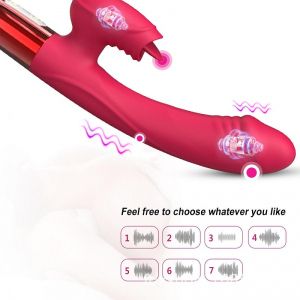 2 in 1 Sex Toys Tongue Licking Dildo Massager