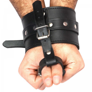 Leather Bondage Gear-Wrist to Thumb Restraint Cuff