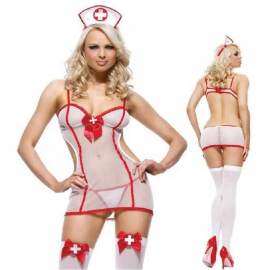 Sexy Roleplay Costume White Doctor Nurse Uniform