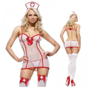 Sexy Roleplay Costume White Doctor Nurse Uniform
