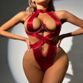 Sexy Lace Cutout Strap One-piece Erotic Lingerie