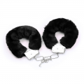 Black Feather Erotic Eye Mask with Fuzzy Handcuffs