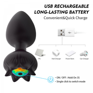 Rose Shaped Silicone Anal Plug